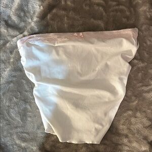 White and Pink Ribbed tube top